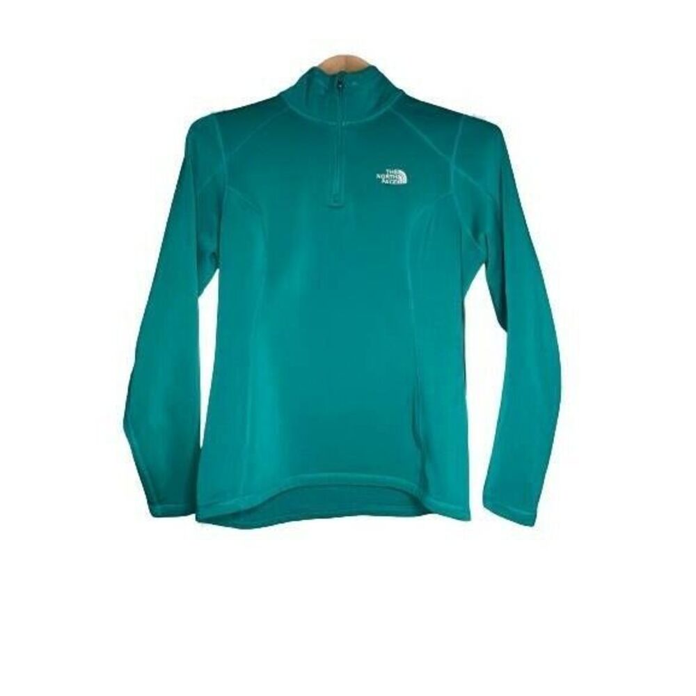 North Face Jacket Womens Small Blue 1/4 Zip Track Long Sleeve Stretch Mock Neck